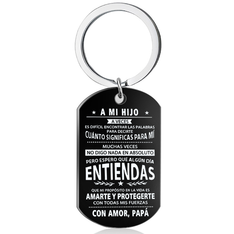 Spanish ENTIENDAS stainless steel military brand keychain popular titanium steel necklace