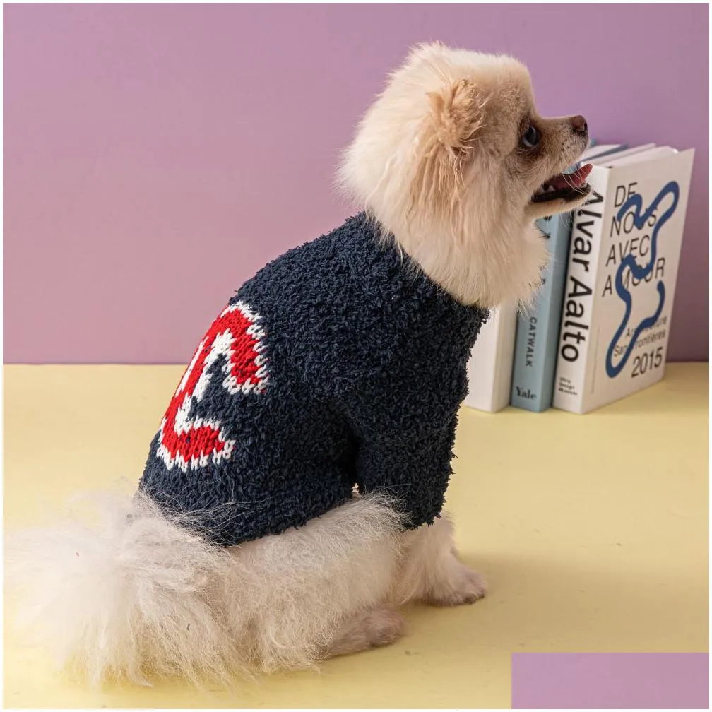 classic brands dog apparel designer dog clothes winter warm pet sweater turtleneck knit coat thick cats puppy clothing