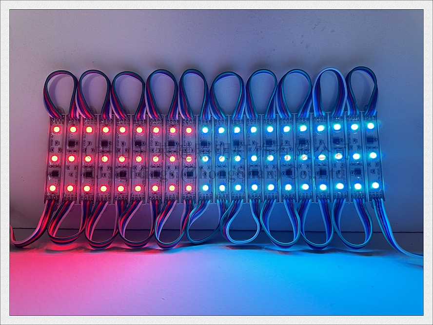 Full Color LED Light Module IC 8518 4 Wires Resume from Break-Point Better Than WS 2811 SMD 5050 DC12V epoxy IP65 75mm*14mm