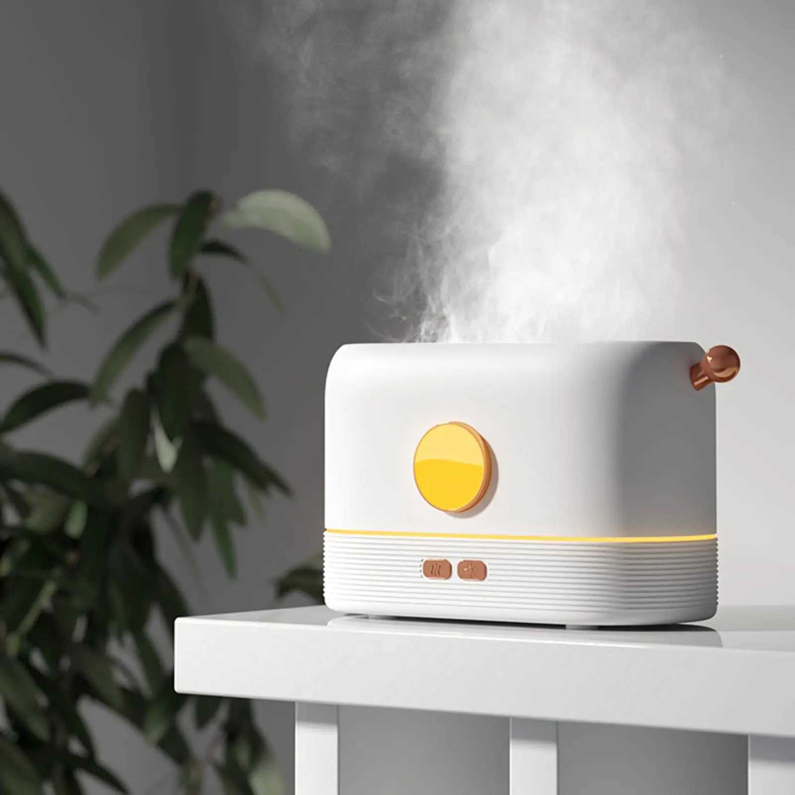 Humidificateurs Diffuseur d'arôme Humidificateur d'air Ultrasonique Cool Mist Maker Fogger LED Huile Essentielle Flamme Lampe Difusor pour Chambre Bureau