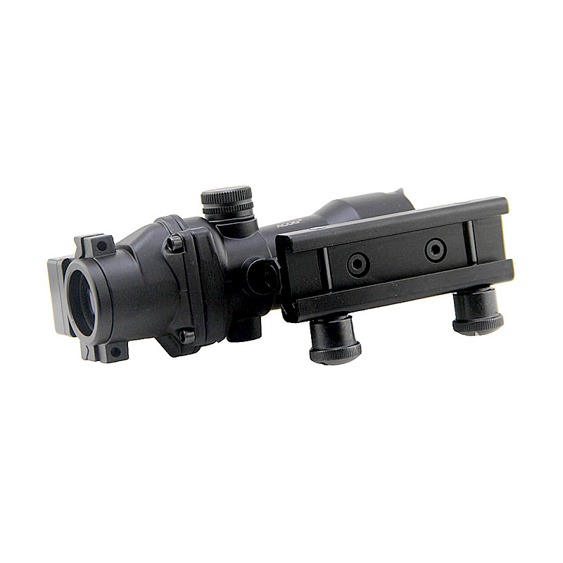 Tactical ACOG 4x32 Fibra Óptica Riflescope de Fibra Real Iluminado Vermelho com RMR Micro Red Dot Sight Chevron Vidro Gravado Retículo 4x Ampliação Scope