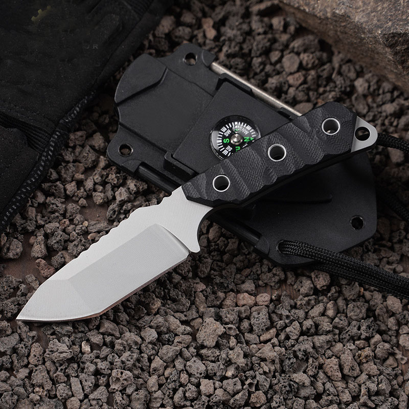 Hoge kwaliteit A1233 Klein Survival Recht Mes D2 Tanto Blade Volledige Tang G10 Handvat Outdoor Camping Vissen Tactische Vaste messen met Kydex