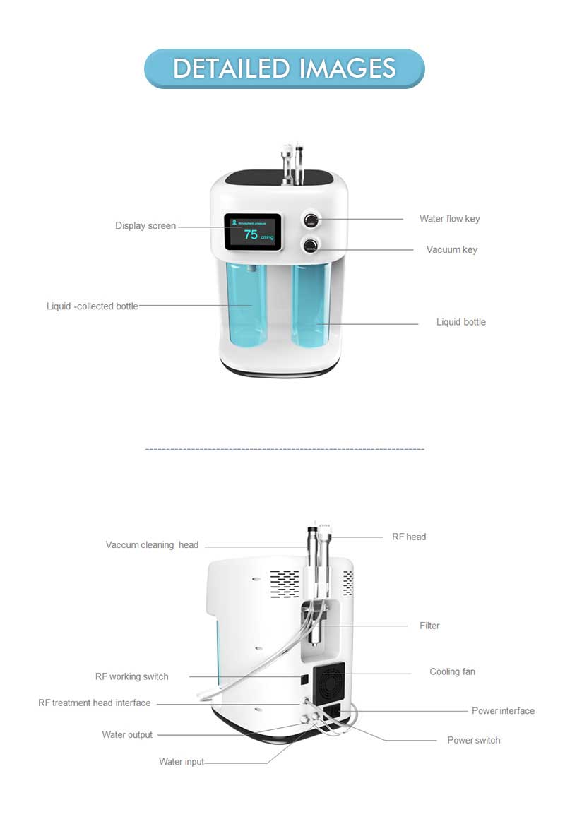 Taibo Jet Peel Machine Handpiece/Micro Crystal Aqua Peel Microdermabrasion/Water Dermabrasion Syre Machine för hudvårdsanvändning