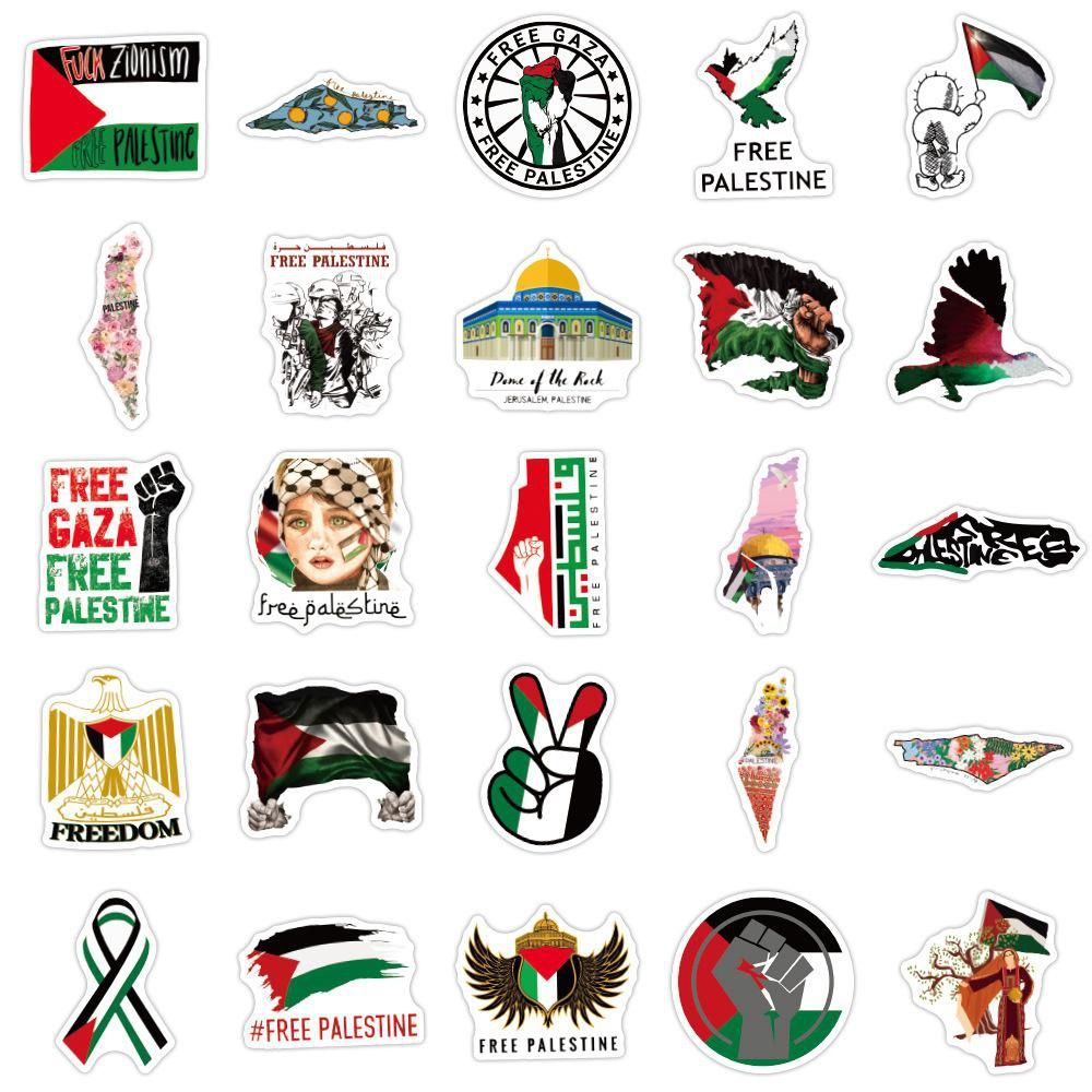 50 pçs livre palestina adesivos palestinos graffiti adesivos para diy bagagem portátil skate motocicleta bicicleta adesivos