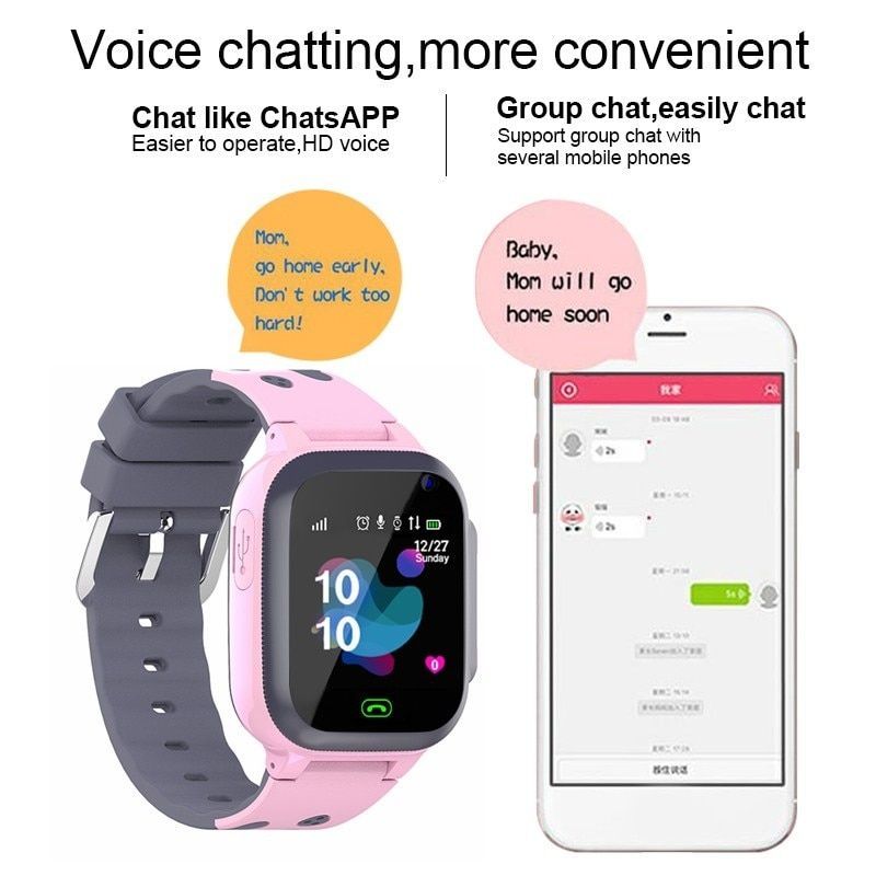 GPS Kids Smart Watch Anti Lost Ficklight Baby Smart Wristwatch SOS Call Location Device Tracker Children's Smartwatch Safe Smart Armband för iOS Android