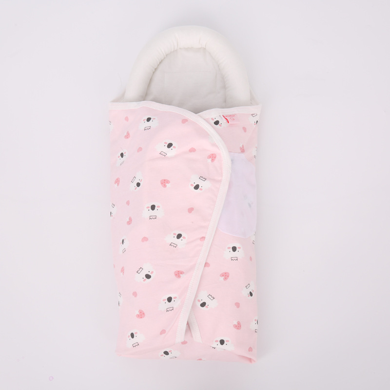 Nyfödd baby swaddle filt, spädbarns sovsäck swaddle sömnsäck med huvudstödande funktion för pojkar flickor 0-3 månader