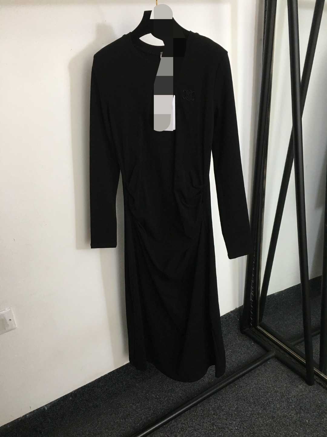 1216 XXL 2024 Milan Runway Dress Dress Spring Crew Neck Long Long Mid العجل الأبيض الأخضر العلامة التجارية ذات الأسلوب النسائي أزياء عالية الجودة 20231074