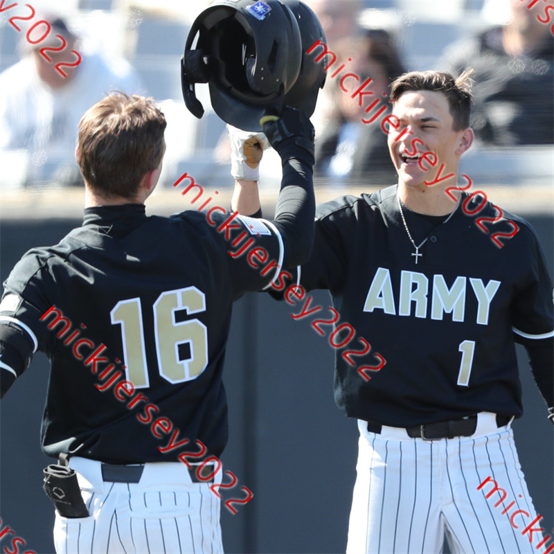 Maglia da baseball Army Black Knights WILLIAM PARKER STEVEN GRAVER Matthew Ronnebaum Mike Ruggieri Robbie Buecker Tanner Gresham Patrick Melampy Maglie militari personalizzate