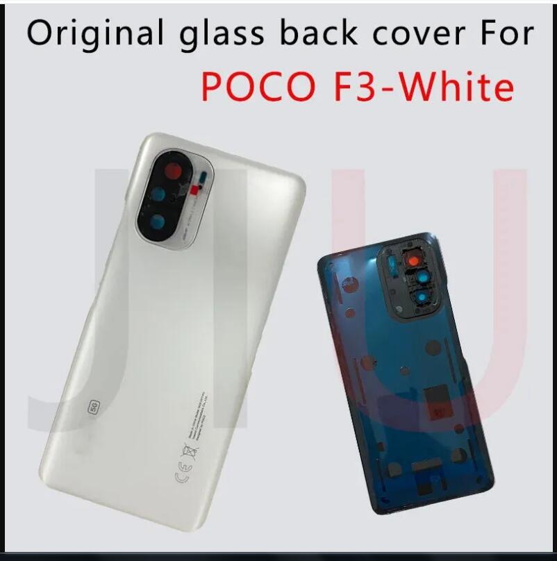 100 % neu eingetroffen: Batterieabdeckung für Xiaomi POCO F3 5G, hintere Glasabdeckung für Poco F3, Ersatzteile für Pocophone