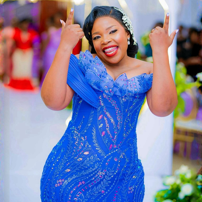 Africain Nigéria Plus Taille Aso Ebi Robes De Bal Bleu Sirène Dentelle Une Épaule Robe De Soirée Formelle pour Occasions Spéciales Robes De Fête D'anniversaire Robe De Fiançailles NL250