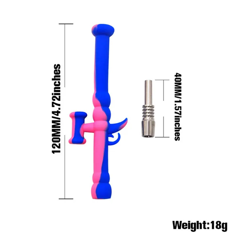 Kit de collecteur de nectar en silicone de 10 mm Dabs Pipe à fumer avec pointe d'ongle en titane Dab Plate-formes pétrolières Concentré portable Pipes à tabac à main colorées