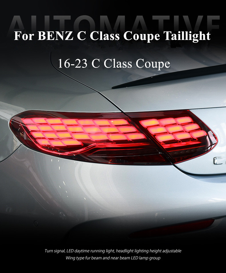 Benz C 클래스 쿠페 LED 러닝 브레이크 안개 Taillight 2016-2023 라이트 자동차 액세서리의 자동차 회전 신호 테일 램프