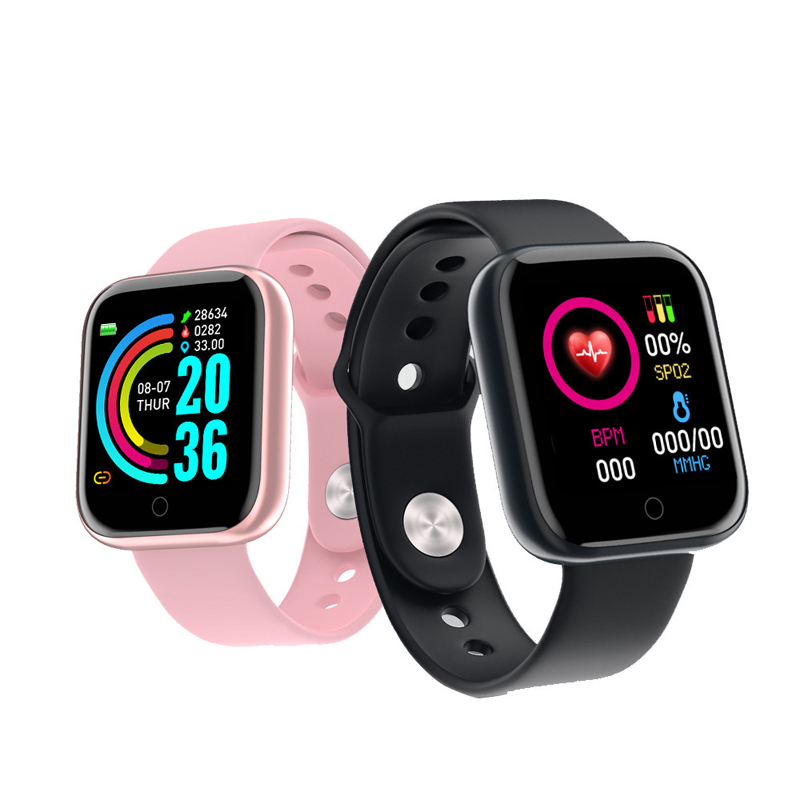 Y68 Smart Watch Men Ladies Kid Sports Fitness Tracker Blodtryck Hjärtfrekvens Monitor Damarmband för Android iOS Xiaomi