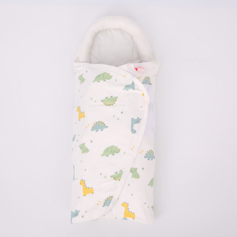 Nyfödd baby swaddle filt, spädbarns sovsäck swaddle sömnsäck med huvudstödande funktion för pojkar flickor 0-3 månader