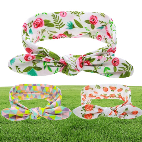 36 couleurs Baby Bandbands Fleur Coton Bands Girls Turban Twisted Knot Bunny Eore Floral Kids Hair Accessoires Plaid Headswear Kha3163851239