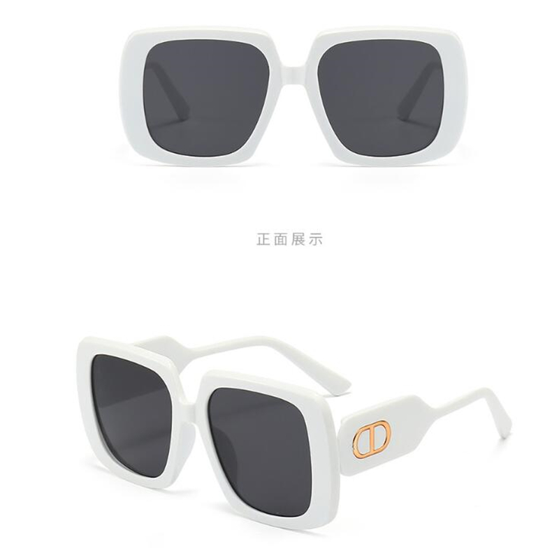 Lunettes de soleil carrées en porcelaine blanche, vente en gros, pare-soleil unisexe, lunettes de luxe de marque, miroir pare-soleil