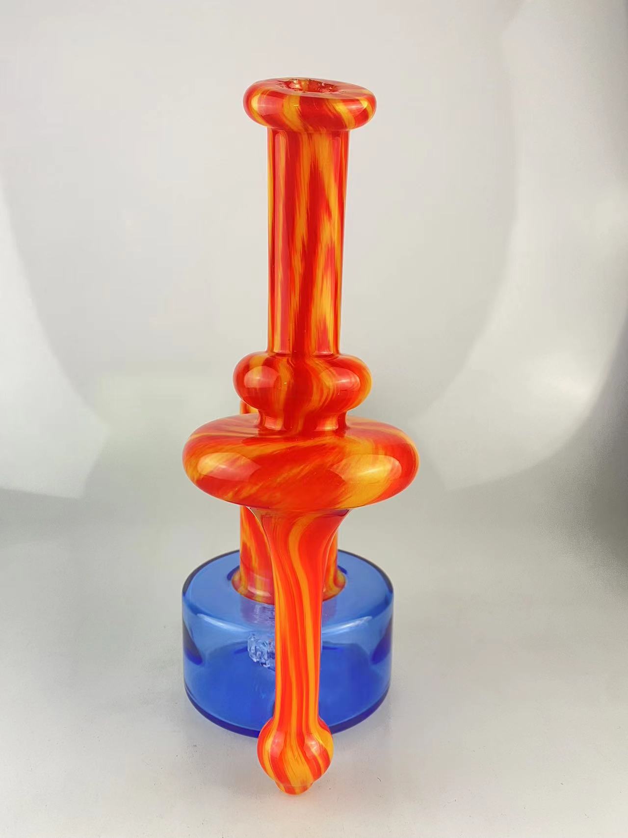 Cachimbos RBR coloridos com fogo oramge e cobalto bloe, articulação de 14 mm lindamente projetada, bem-vindo ao pedido