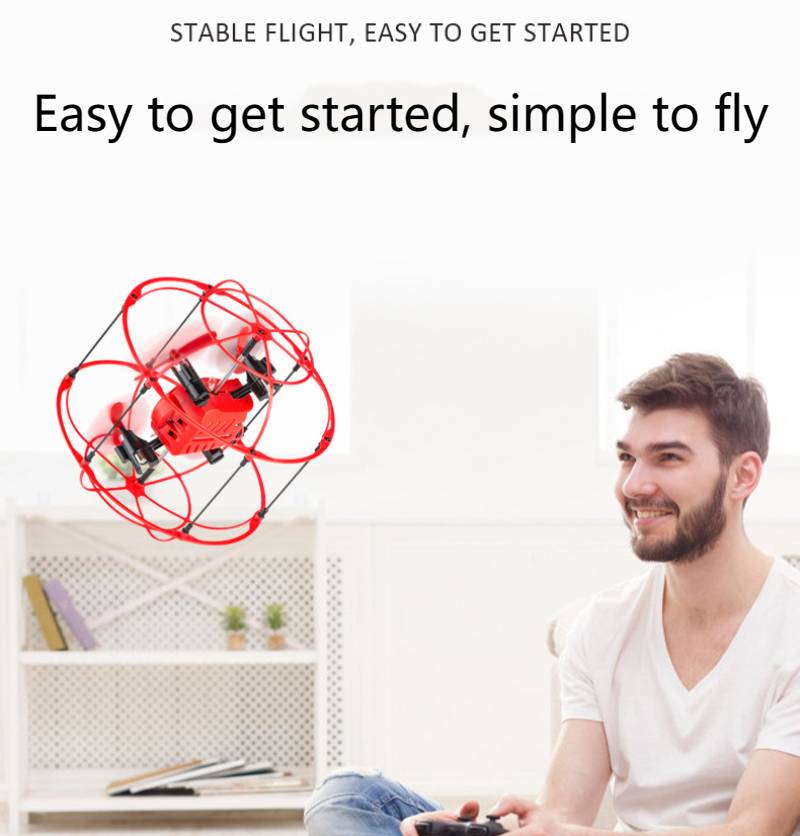 Mini RC Drone Anti-Crash and Drop Quadcopter RC Aircraft Educational Toys, Rotor Protection With Lights, Dual Mode UFO, 10 exemplar paket