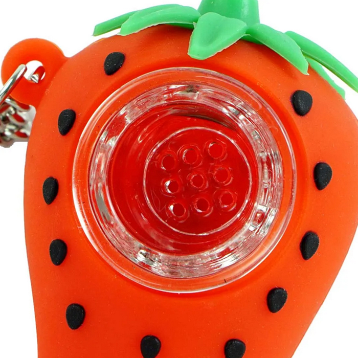 Tubi bruciatore di olio di silicone Forma di fragola Pipa fumatori Pipa tabacco Bomboniera tubi Erba secca Bong Bubbler in vetro