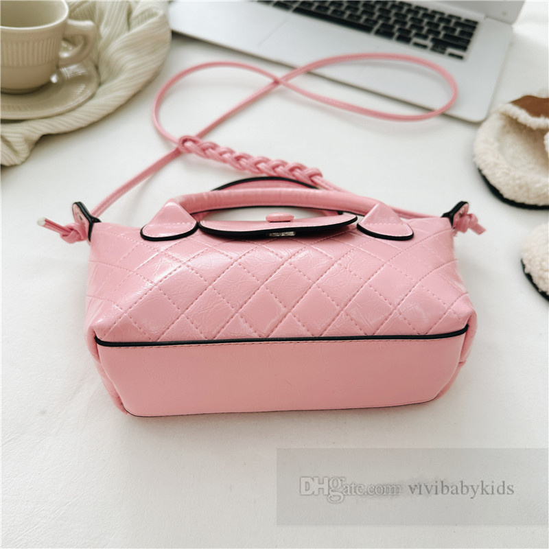 Dame stijl kinderen handtassen meisjes diamant rooster gewatteerde crossbody tassen kids PU leer enkele schouder prices tas Z6448