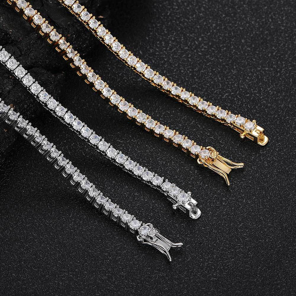 Haute qualité Hip Hop dégradé Zircon taille Tennis chaîne collier hommes chaîne complète 5A T Zircon bijoux