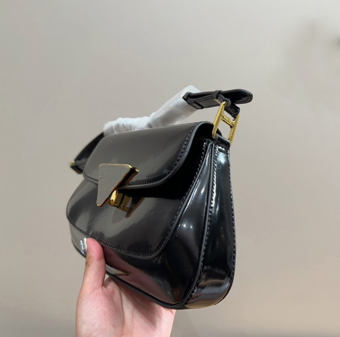 Shoulder Bag Designer Bright Leather Black White Small Bags 231212