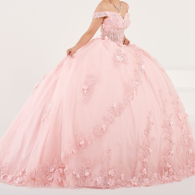 Vestido quinceanera lavanda flor 3d doce 16 vestido de festa de aniversário querida aplique tule princesa concurso vestidos de 15 anos