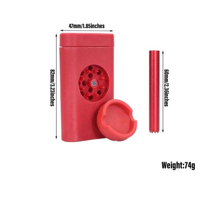 Plástico Dugout One Hitter Máquina de Fumaça Fumar Tubo de Metal Acessórios Moedor Caso Abrader Cigarro Titular Filtro Latas Recipiente