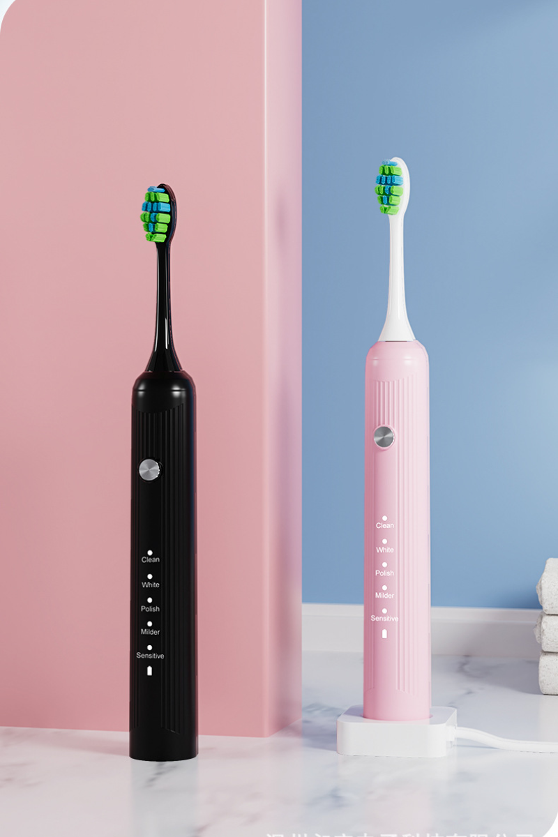 Sonic Electric Toothbrush 6 Brush Heads for Adults and Kids, Up to 90 Days on a Single Charge, IPX7 Waterproof, 5 Modes, Wireless Fast Charging, Built-in Timer