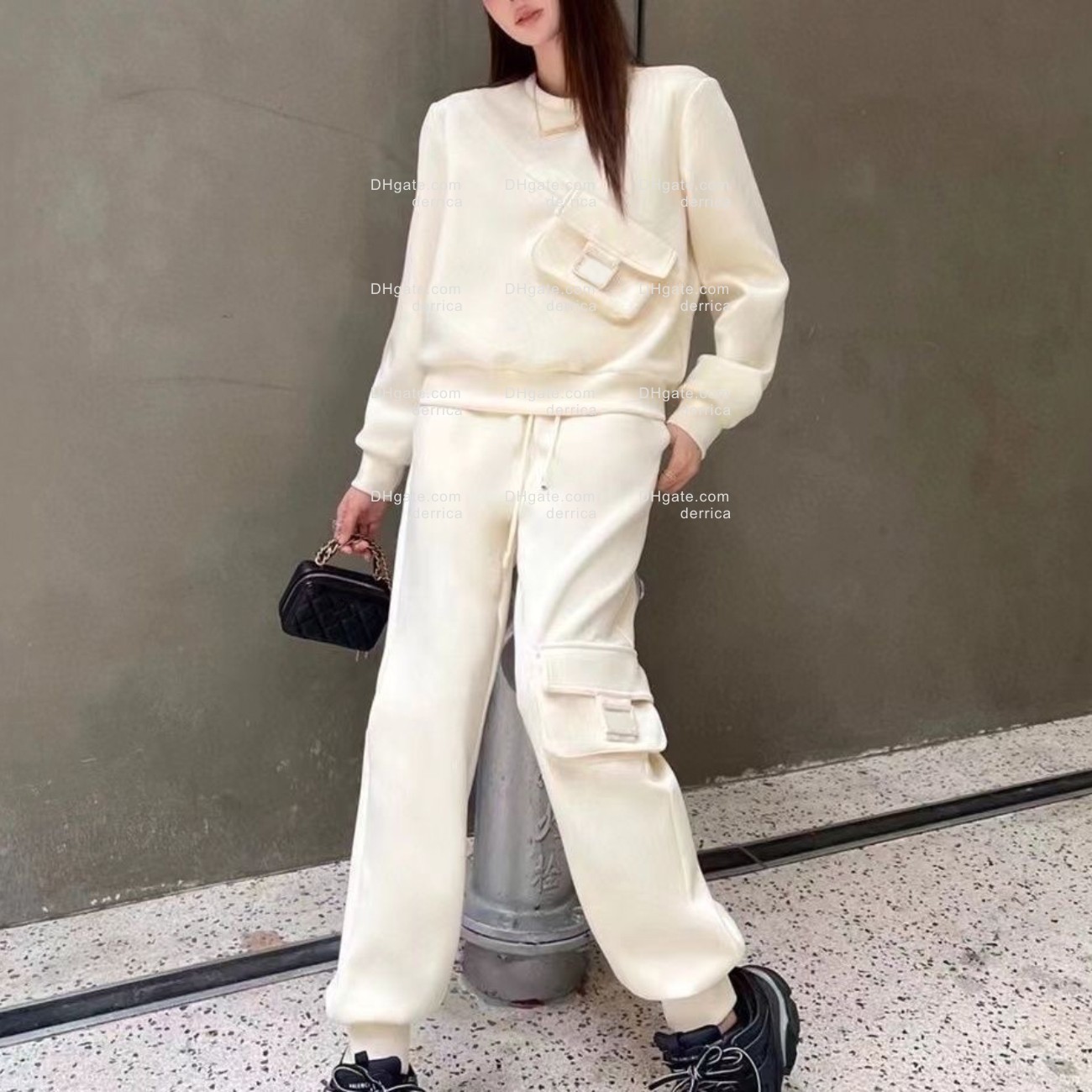 Designer Kvinnors tvåstycken Set Pants Casual Suit Jacket Pälsbeläggning för kvinnor Långt ärmjacka cool flicka streetwear jacka set