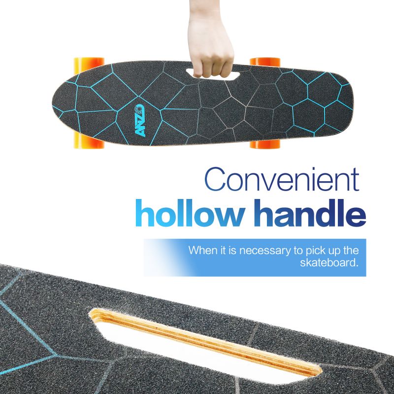 Skate elétrico pequeno com controle remoto, 350 W, máximo de 10 MPH, skate Maple E de 7 camadas, carga de até 100 kg para adultos, adolescentes e crianças