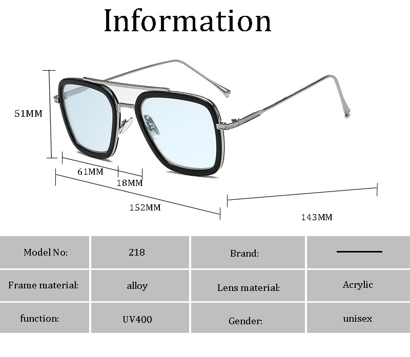 High Quality  Tony Stark Fishing Sunglasses Square Outdoor Sport Fishing Glasses Men Spider Eyewear Sports Sun Glasses