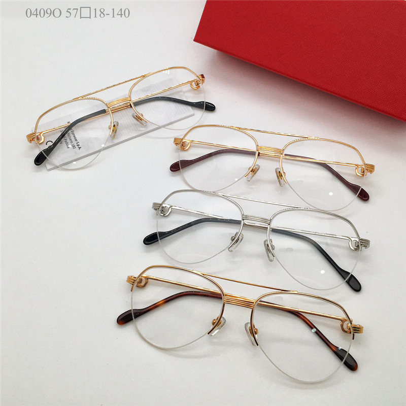 New fashion design pilot shape optical glasses metal half frame men and women business style light and easy to wear eyewear model 0409O