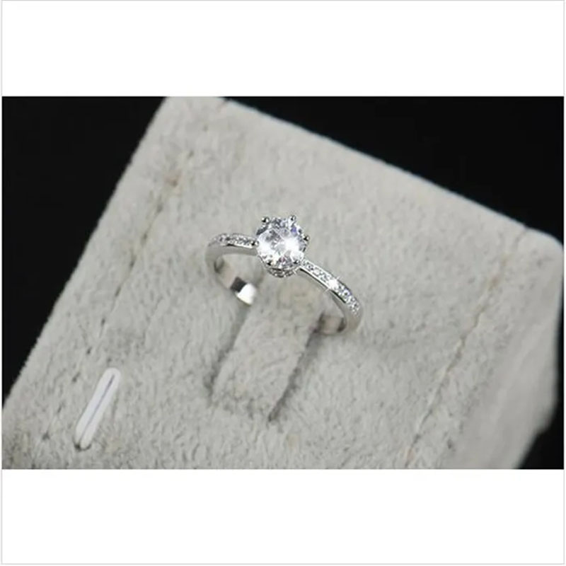 T GG Fashion 925 Silver Wedding Rings for Women Luxury 1.2Ct Birthstone CZ Förlovningsring Krona smycken Storlek 4-10