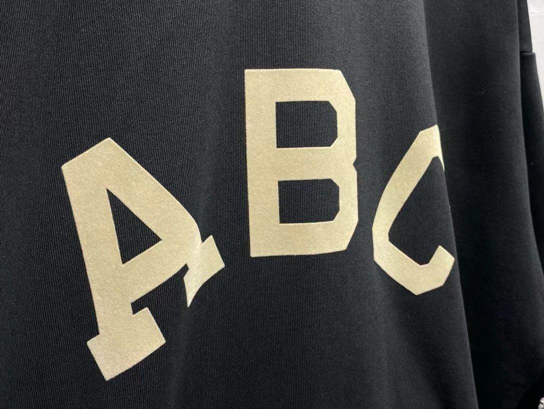 Herrtröjor tröjor hösten/vintern 2023 Ny dimma säsong 7 Mainline ABC Letter Tröja High Street Loose Tide Brand Hoodie för män och kvinnor