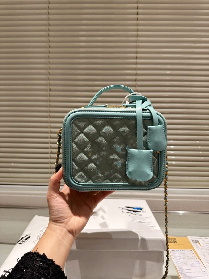 Caja de caviar bolsa de maquillaje mujer Moda Compras Satchels Bolsas de hombro Hangbags Bolsas de mensajero cruzadas de cuero genuino Totes Monederos de lujo Maletín billetera negro