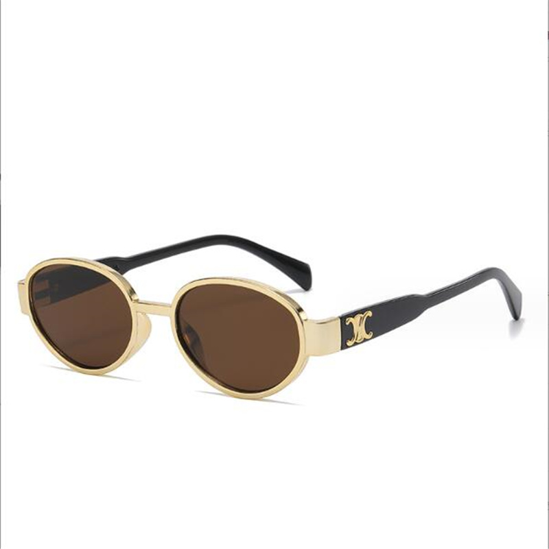 2024 Zilveren Ovale zonnebril groothandel modemerk luxe bril unisex zonnescherm spiegel