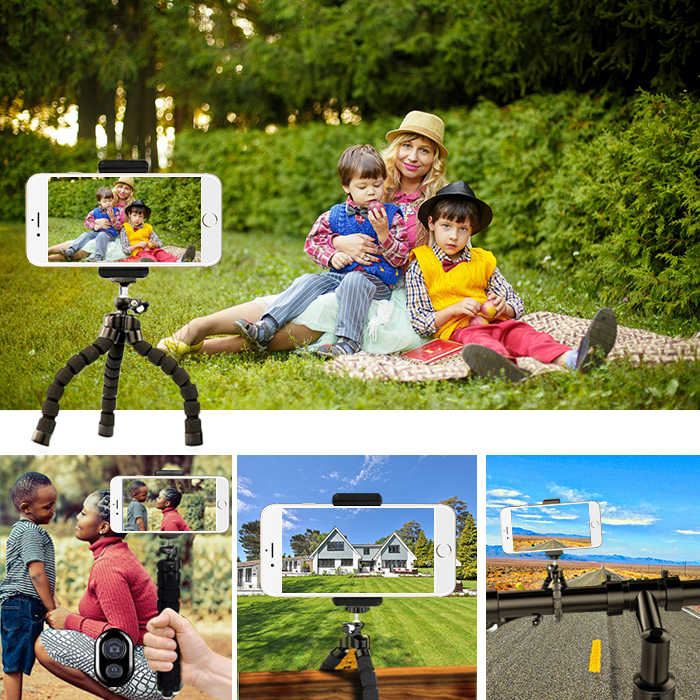 CASEiST Flexible Mini Octopus Sponge Tripod Universal Mobile Stand Mount Holder Selfie Lazy Bracket Camera Smartphone With Clip Handheld Video Recording For iPad