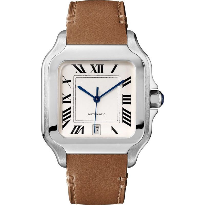 New Fashion Men's Watch Elegant and Fashionable 40mm Stainless Steel/Cowhide Strap Automatic Mechanical Watch