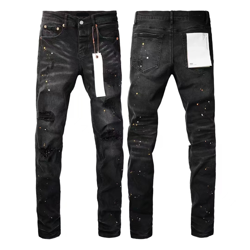 Herren-Pur-Jeans für Herren, Übergrößen, Hosen, modische Damentrends, Distressed Black Ripped Biker Slim Fit, Motorrad-Jogginghose, Größe 28–40