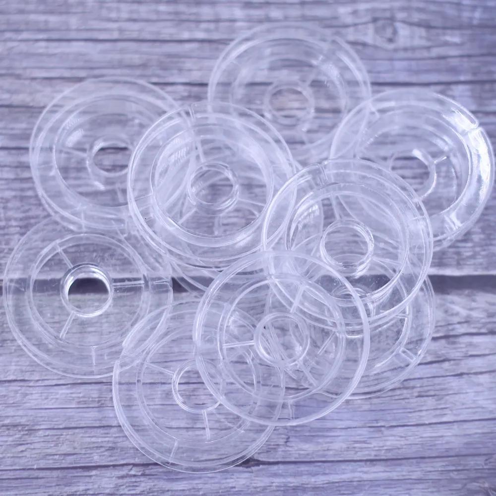 Composants 100 pièces bobines acryliques vides rondes bobines cylindre couture Transparent pour fil de perles garnitures de ficelle composant 5 cm de diamètre.2 