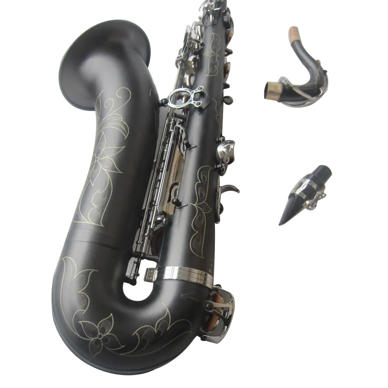 Nouvelle arrivée Tenor Saxophone Instruments de musique professionnels en laiton STS-R54 BbTone Matte Black B Tube Sax avec étui gants d'embout