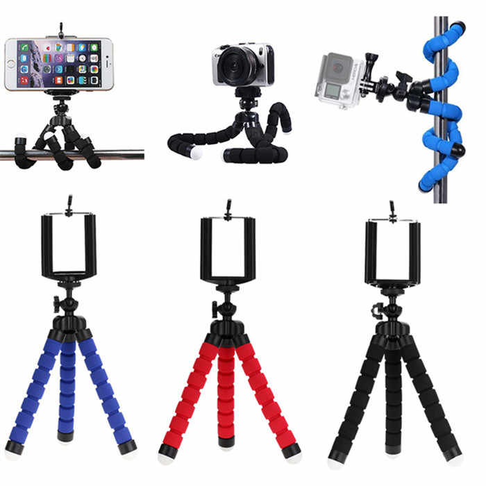 Elastyczna mini okręgowa gąbka do statywu Universal Mobile Stand Uchwyt Selfie Selfie Lazy Smartphone z klipem do nagrywania wideo na iPadzie
