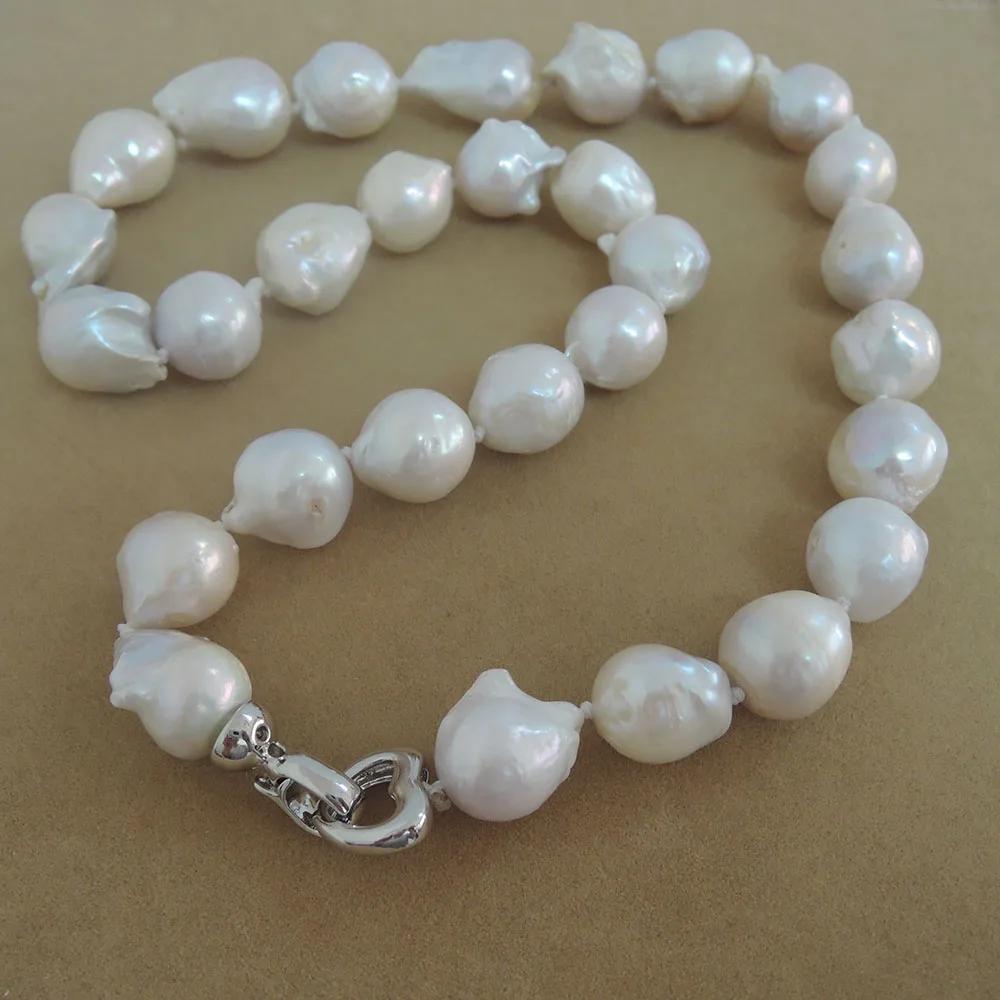 Necklaces 100% NATURE FRESHWATER Round BAROQUE PEARL NECKLACEAA good quality