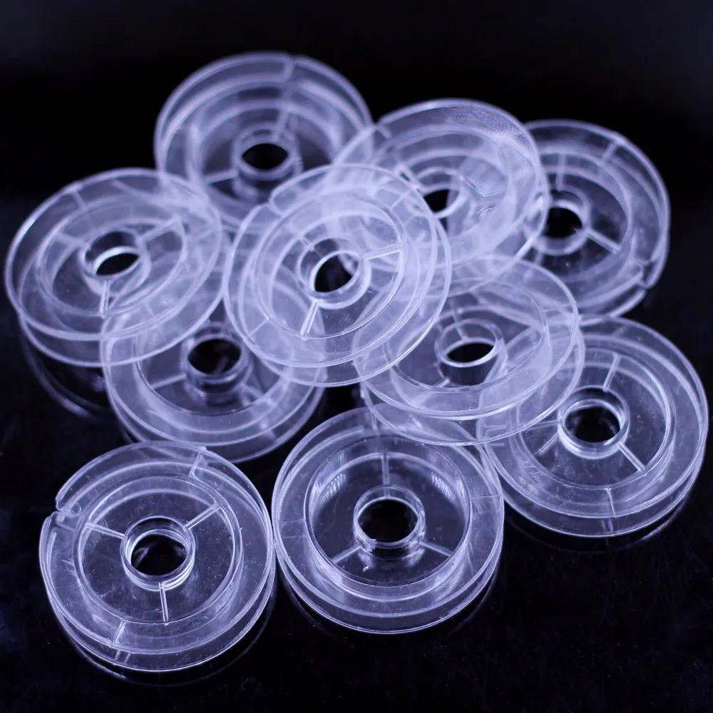 Composants 100 pièces bobines acryliques vides rondes bobines cylindre couture Transparent pour fil de perles garnitures de ficelle composant 5 cm de diamètre.2 