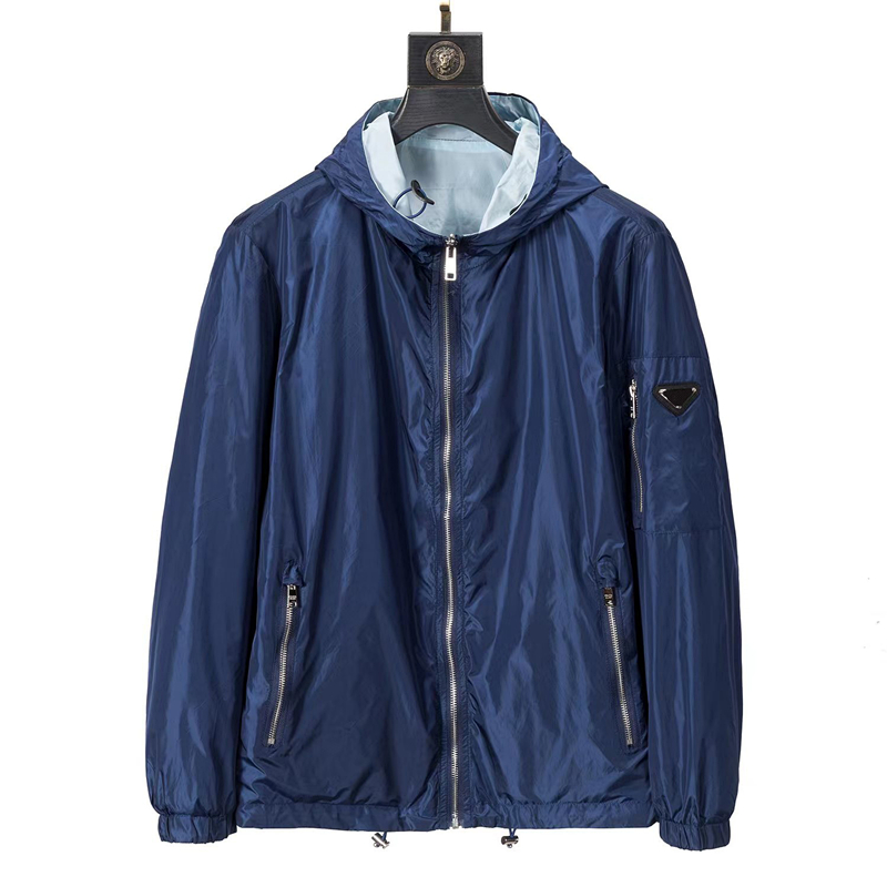 veste de designer hommes vestes en plein air veste décontractée printemps léger mince à capuche double face veste en nylon matériel triangle logo mode lâche coupe-vent hommes manteau de sport