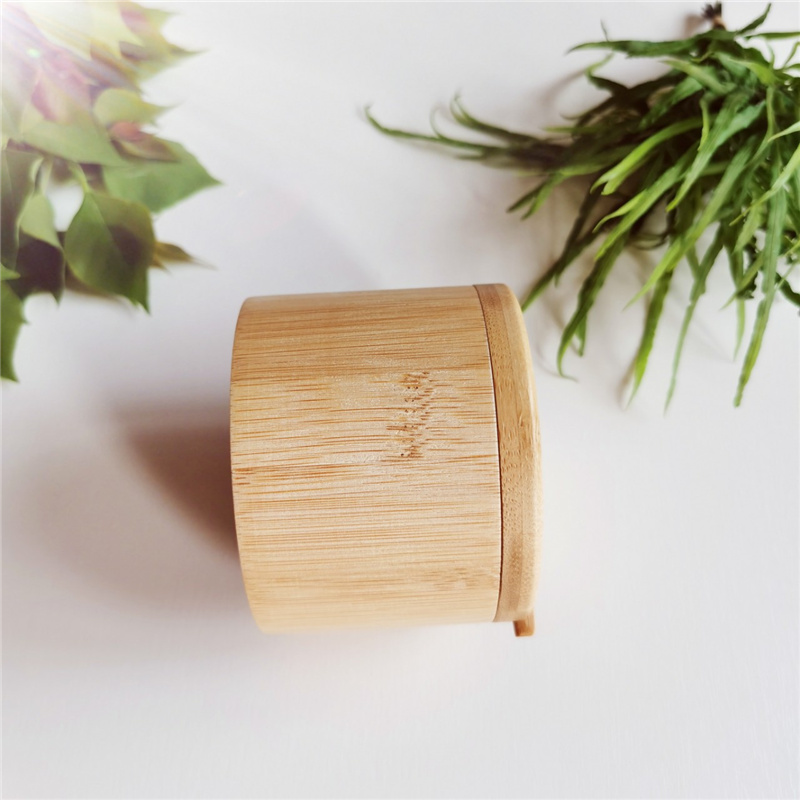 Bamboo Salt Container Spoon Seasoning Jar With Swivel Magnetic Closure Lid to Keep Dry To Storage Cellar Holder LX6321