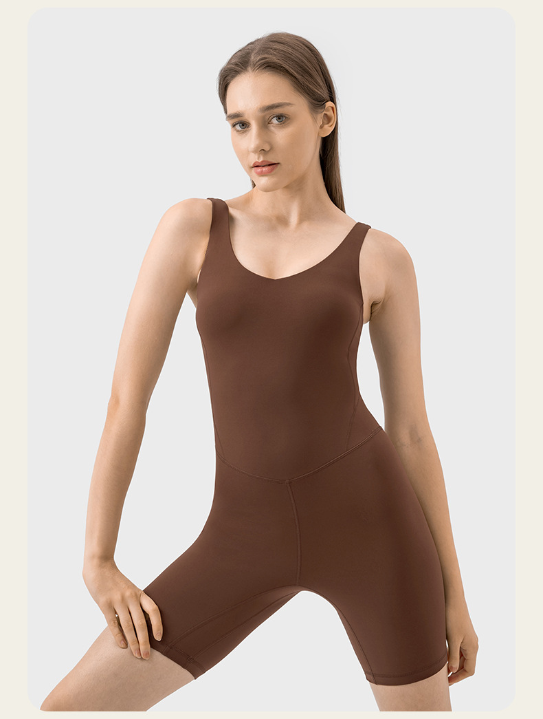 LU-1866 Double six slim waist shape slimming jumpsuit women`s belly lift yoga Pilates jumpsuit