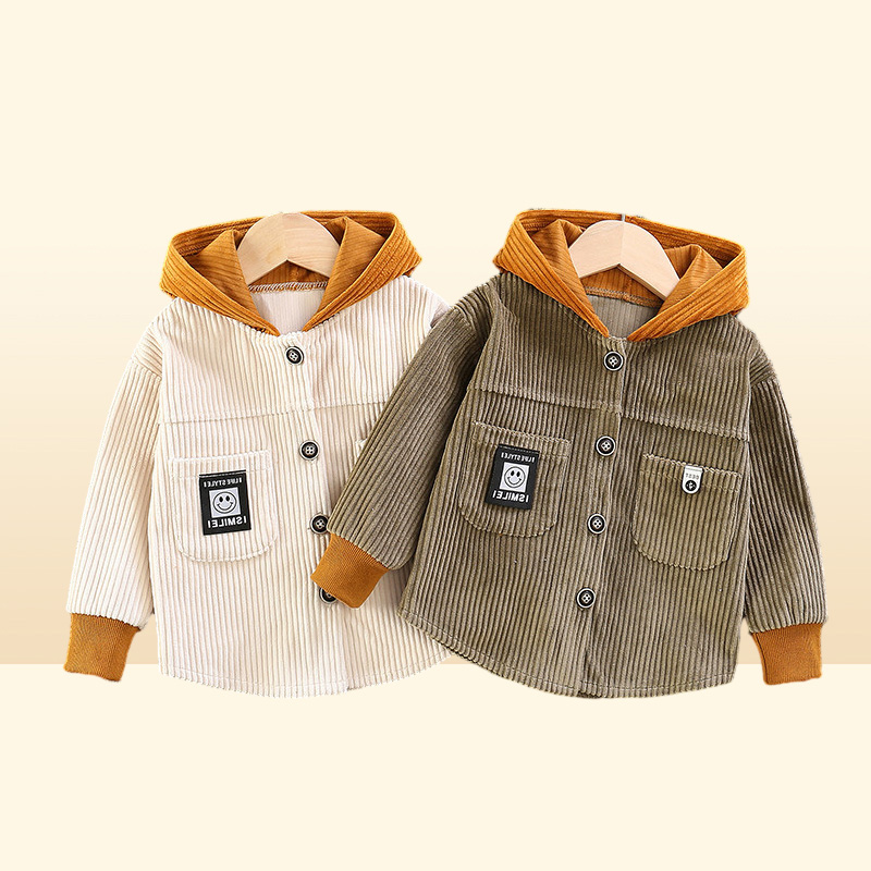 Spring Autumn Baby Clothes Corduroy Blouse Kid Hoodies Toppar pojkar flickor Bomullssport Sport Huvtröjor Spädbarn 2203072754600