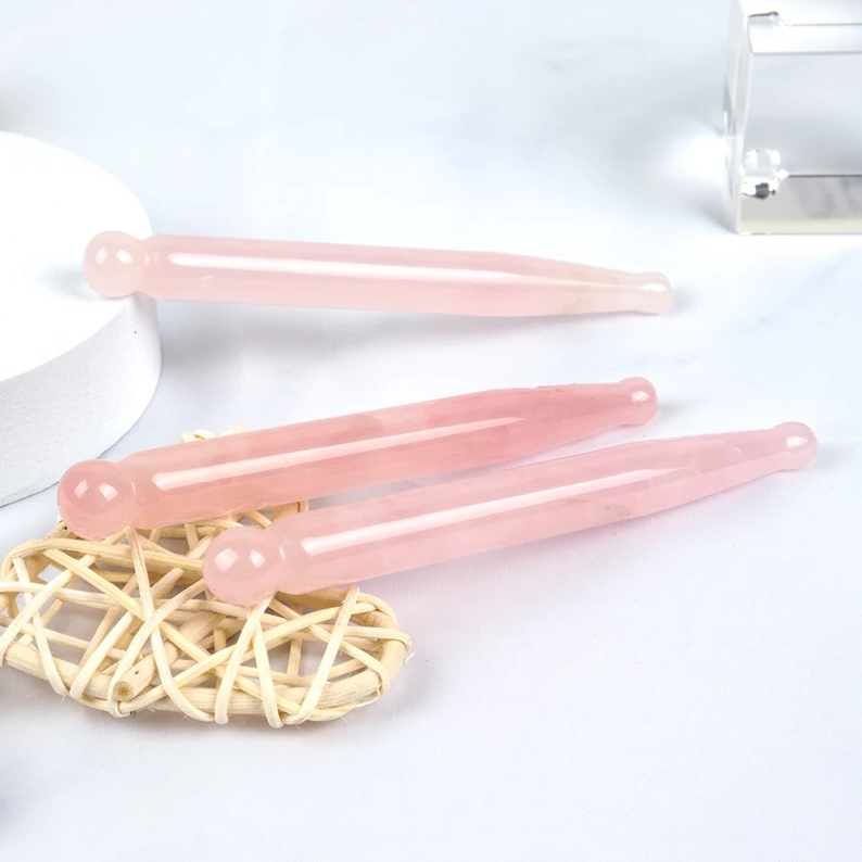 Natural Jade Massage Stick Crystal Rose Quartz Gua Sha Eye Face Lift Massager Healing Stone Acupuncture Pen Beauty Skin Care Tool